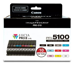 Canon PFI-5100 Multipack Druckerpatrone 10 Stück(e) Original Standardertrag Cyan, Mattschwarz, Schwarz