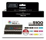 Canon PFI-5100 Multipack Druckerpatrone 10 Stück(e) Original Standardertrag Cyan, Mattschwarz, Schwarz