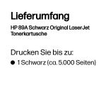 HP 89A Schwarz Original LaserJet Tonerkartusche