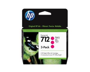 HP 712 3er-Pack Magenta DesignJet Druckerpatrone, 29 ml