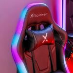 X Rocker 2023028 Videospiel-Stuhl PC-Gamingstuhl Gepolsterter Sitz Schwarz