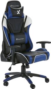 XROCKER Gaming Bürostuhl blau 3D-Armlehne/Komfortkissen/100kg
