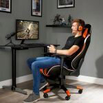X Rocker Agility eSports PC-Gamingstuhl Gepolsterter, ausgestopfter Sitz Schwarz, Orange, Weiß