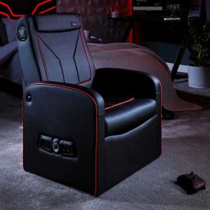 X Rocker 2022021 Videospiel-Stuhl Konsolen-Gamingstuhl Gepolsterter Sitz Schwarz, Rot