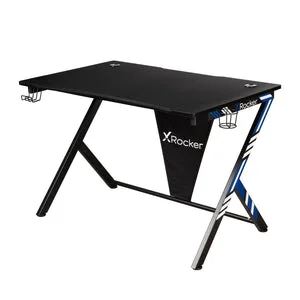 X Rocker Ocelot Aluminium Carbon Gaming Tisch mit Stickern in Rot & Blau
