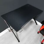 X Rocker Ocelot Aluminium Carbon Gaming Tisch mit Stickern in Rot & Blau