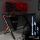 X Rocker Ocelot Aluminium Carbon Gaming Tisch mit Stickern in Rot & Blau