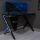 X Rocker Ocelot Aluminium Carbon Gaming Tisch mit Stickern in Rot & Blau