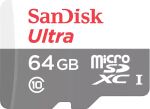 SD-Card 64GB microSDXC SANDISK Ultra UHS-I, inkl.Adapter