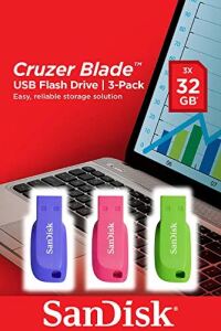 SanDisk Cruzer Blade 3x 32GB USB-Stick USB Typ-A 2.0 Blau, Grün, Pink