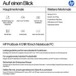 HP ProBook 4 G1iR Intel® Core™ i5 i5-1334U Laptop 40,6 cm (16") WUXGA 16 GB DDR5-SDRAM 512 GB SSD Wi-Fi 6E (802.11ax) Windows 11 Pro Silber
