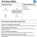 HP ProDesk 4 G1i AI PC Intel Core Ultra 7 265 16 GB DDR5-SDRAM 512 GB SSD Windows 11 Pro Tower Schwarz
