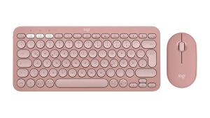 Logitech 920-012205 Tastatur Maus enthalten Universal RF Wireless + Bluetooth QWERTZ Deutsch Pink