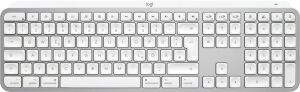 Logitech MX Keys S for Mac Tastatur Büro RF Wireless + Bluetooth QWERTZ Deutsch Aluminium, Weiß
