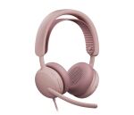 Logitech Zone Wired 2 Kopfhörer Kabelgebunden Kopfband Anrufe/Musik USB Type-C / USB Type-A Rose