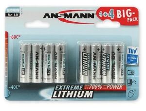 Batterie Mignon AA / FR6 8er Lith. Spannung von 1,5 V 8er Blister