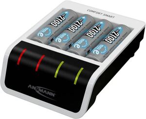 ANSMANN Ladegerät Comfort Smart +Akk USB Eingang für 1-4 NiMH inkl. 4x AA