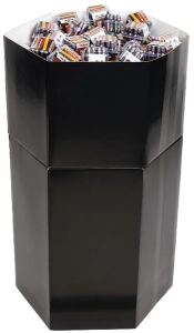 ANSMANN Display Sechseck-Pappschütte 40x40x100cm, unbestückt, schwarz
