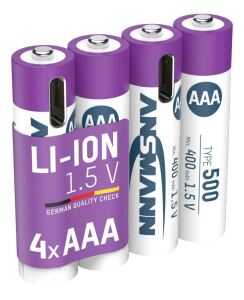Ansmann 1311-0028 Haushaltsbatterie Wiederaufladbarer Akku AAA Lithium-Ion (Li-Ion)
