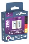 Ansmann 1313-0004 Haushaltsbatterie Wiederaufladbarer Akku C Lithium-Ion (Li-Ion)