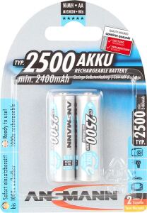Akku AA ANSMANN maxE+ 2.500mAh   2er Mignon, Blister