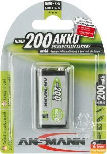 Akku 9V ANSMANN maxE  200mAh     1er 9V Block, Blister