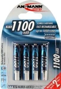Akku AAA ANSMANN NiMH 1.100mAh   4er Micro, Blister