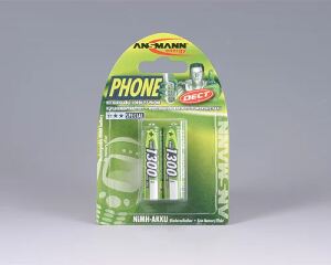 Akku AA ANSMANN DECT  1.300mAh   2er 2x Mignon NiMH für schnurl.Telefone
