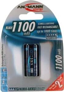 Ansmann 1x2 NiMH 1100 mAh Micro / AAA / HR03 Nickel-Metallhydrid (NiMH)