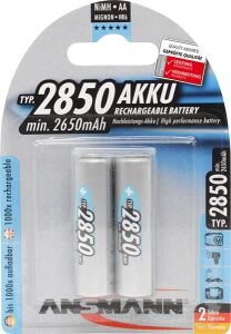 Akku AA ANSMANN NimH 2.850mAh    2er Mignon, min.2650mAh, HR6, 1.2V, maxE