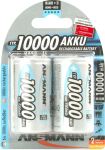 Akku D ANSMANN NiMH 10.000mAh    2er Mono, min.9300mAh,...