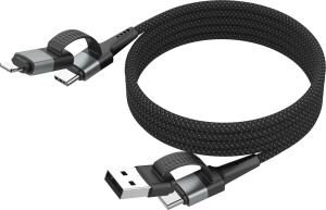ANSMANN Magnetisches Kabel USB-A oder USB-C auf USB-C oder Lightning