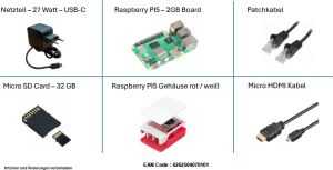 RASPBERRY Pi 5 2GB Full Kit 2GB/Gehäuse/SD-Card 32GB/Zubehör