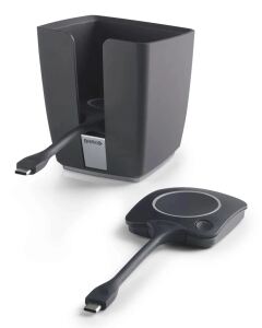 Barco ClickShare Button und Tray im Paket