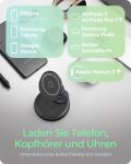 ICY BOX IB-SH101-CH, 3 in 1 klappbarer Ständer mit kabelloser Ladefunktion, magnetisch, für Smartphone, Inear-Kopfhörer und Smartwatch, Aluminium