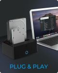 ICY BOX IB-1232CL-U3; Docking und Klonstation für 2x 2,5" oder 3,5" HDD/SSD to USB 3.2 Gen 1 Host, SINGLE + copy funktion, UASP & SATA III (6 Gbit/s), schwarz