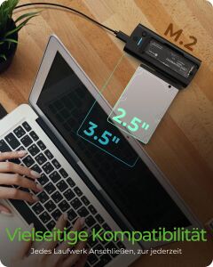 ICY BOX DockingStation SATAIII M.2 NVMe SSD,USB 3.2 Type-C/-A black