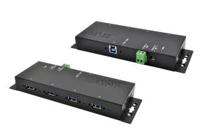 USB 3.2 Gen1 HUB 4-Port extern schwarz,inkl.12V Netzt.+USB3.0 Kabel