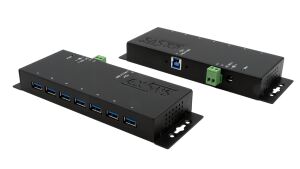 EXSYS EX-1188HMS-3 Schnittstellen-Hub USB 3.2 Gen 1 (3.1 Gen 1) Type-B 5000 Mbit/s Schwarz