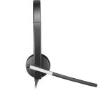 Logitech H650E Kopfhörer Kabelgebunden Kopfband Büro/Callcenter USB Typ-A Schwarz, Silber
