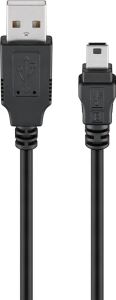 Goobay 50767 USB Kabel USB 2.0 1,8 m USB A Mini-USB B 0,48 Gbit/s Schwarz