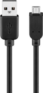 Goobay 93918 USB Kabel USB 2.0 1 m Micro-USB B USB A 0,48 Gbit/s Schwarz