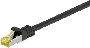 Patch-Kabel CAT6A S/FTP (PiMF) 1,0m 500 MHz mit  CAT 7 Rohkabel black