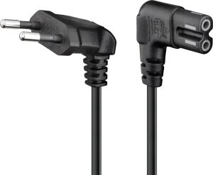 Stromkabel Euro auf C7 2,0m Eurostecker C CEE 7/16 -> Buchse C7