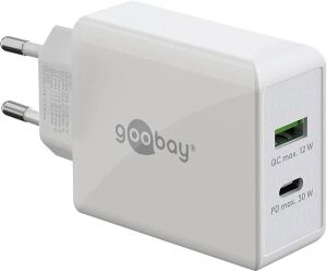 Goobay Dual USB-C PD Schnelllade- gerät 30W weiß