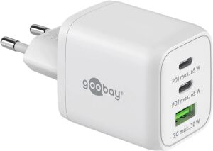 Goobay 64754 Ladegerät für Mobilgeräte Kopfhörer, Laptop, Smartphone Weiß AC Schnellladung Drinnen