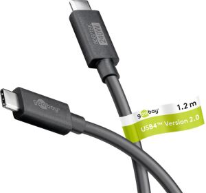Goobay USB-C Kabel USB4 Gen4 1.2m schwarz 16k/60Hz 4K/120Hz