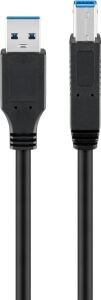 Goobay 93654 USB Kabel USB 3.2 Gen 1 (3.1 Gen 1) 3 m USB A USB B 5 Gbit/s Schwarz