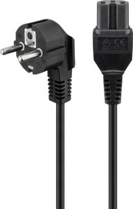 Goobay Warmgeräte-Anschlusskabel, 2 m, Schwarz