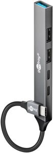 Goobay 74460 Schnittstellen-Hub USB 3.2 Gen 1 (3.1 Gen 1) Type-C 5000 Mbit/s Hellgrau
